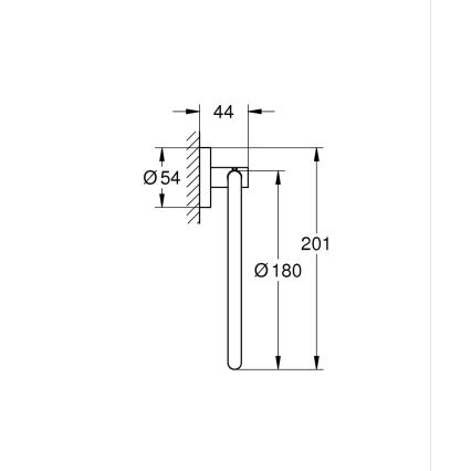 GROHE 40365001 - Držák na ručníky ESSENTIALS 18 cm lesklý chrom