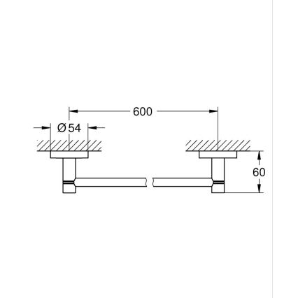 GROHE 40366001 - Držák na osušky ESSENTIALS 654 mm lesklý chrom