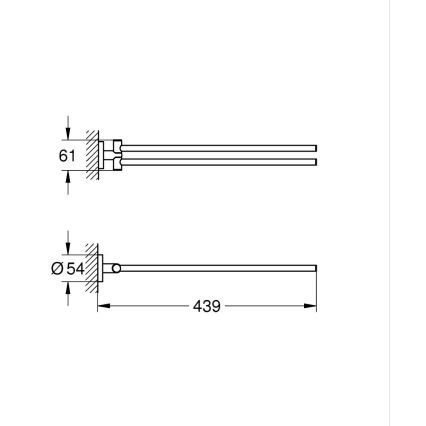 GROHE 40371DL1 - Držák na ručníky ESSENTIALS 439 mm měděná