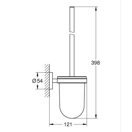 GROHE 40374001 - Souprava na čištění toalety ESSENTIALS 12,1 x 39,8 cm chrom