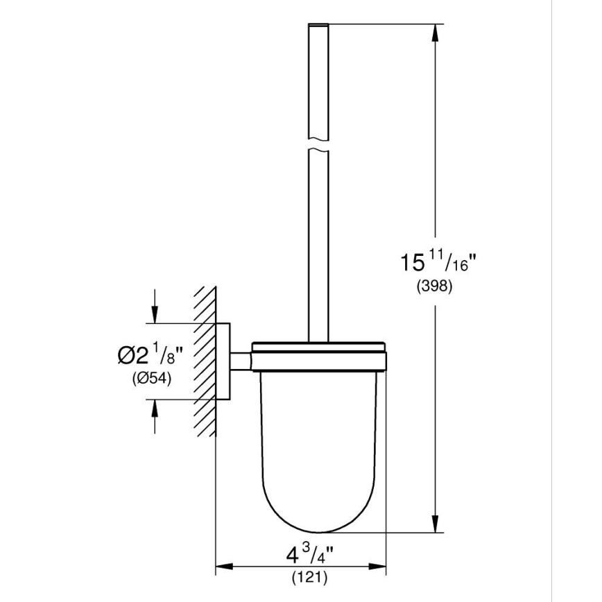 GROHE 40374001 - Souprava na čištění toalety ESSENTIALS 12,1 x 39,8 cm chrom