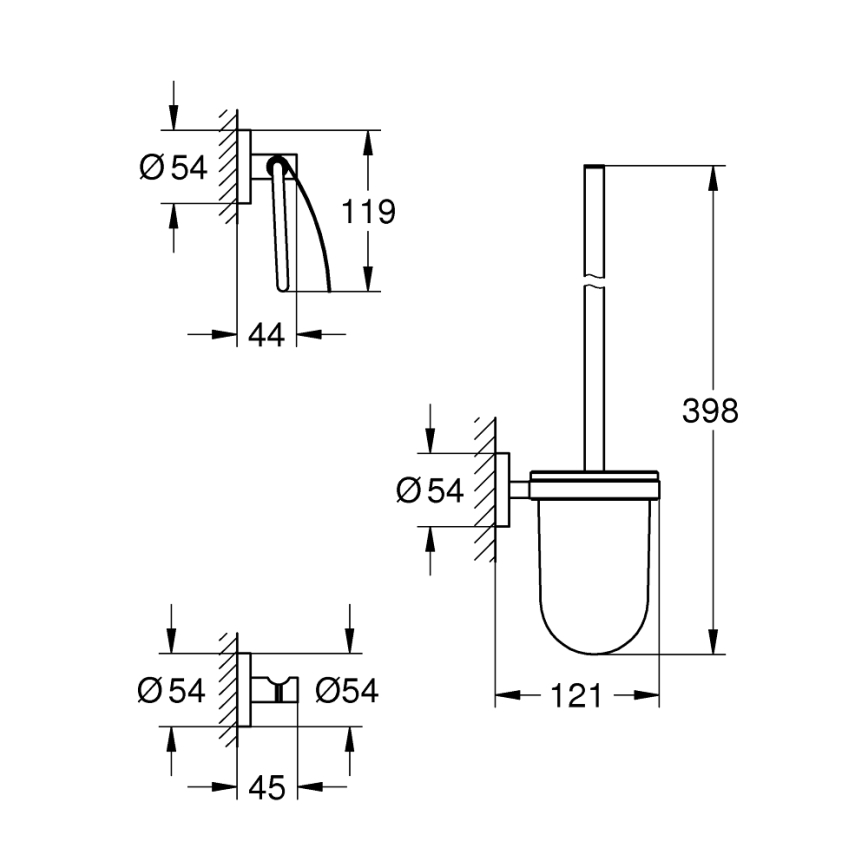 GROHE 40407001 - Sada doplňků ESSENTIALS lesklý chrom