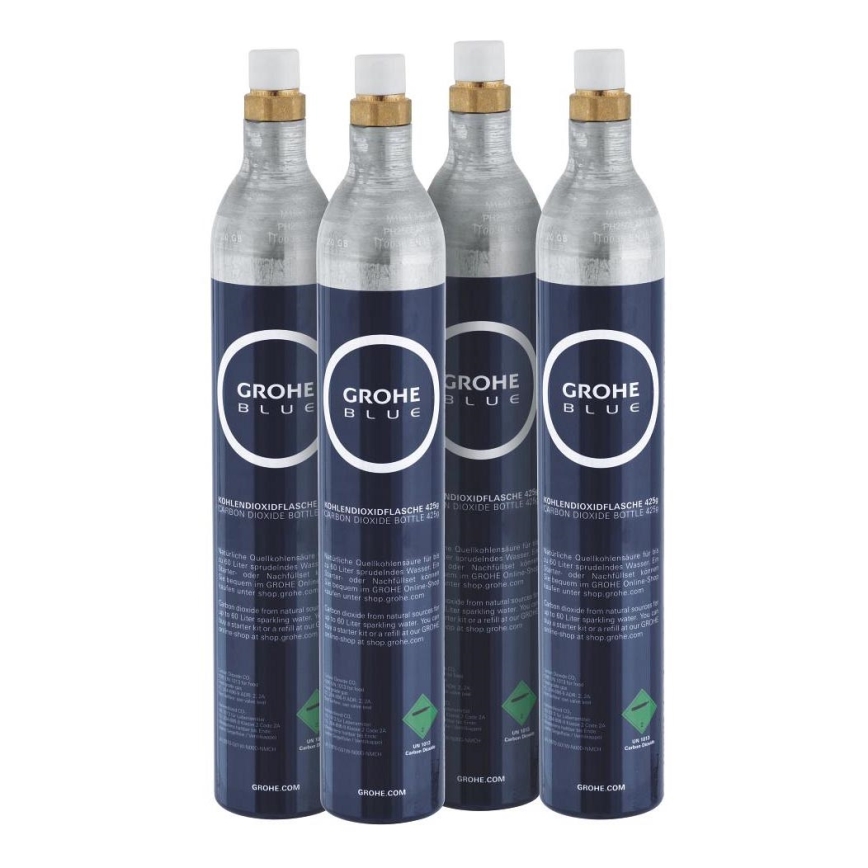 GROHE 40422000 - Karbonizační lahev GROHE BLUE 425 g CO2 (4 ks) nerez