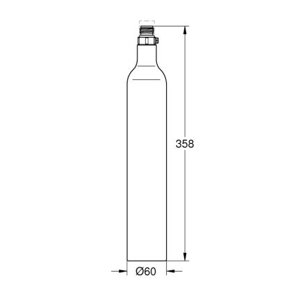GROHE 40422000 - Karbonizační lahev GROHE BLUE 425 g CO2 (4 ks) nerez