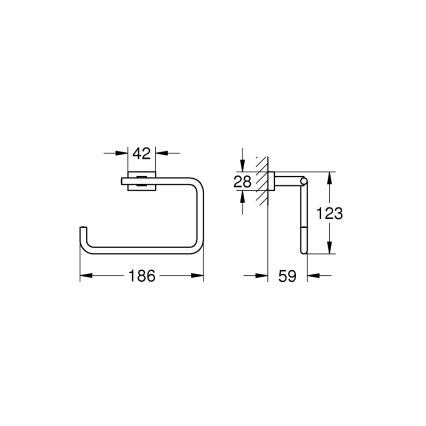 GROHE 40510001 - Držák na ručníky ESSENTIALS CUBE 188 mm lesklý chrom