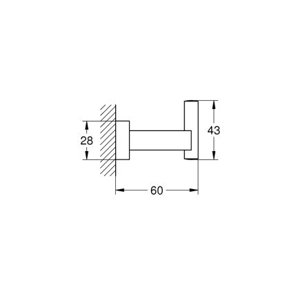 GROHE 40511001 - Háček na koupací plášť ESSENTIALS CUBE lesklý chrom