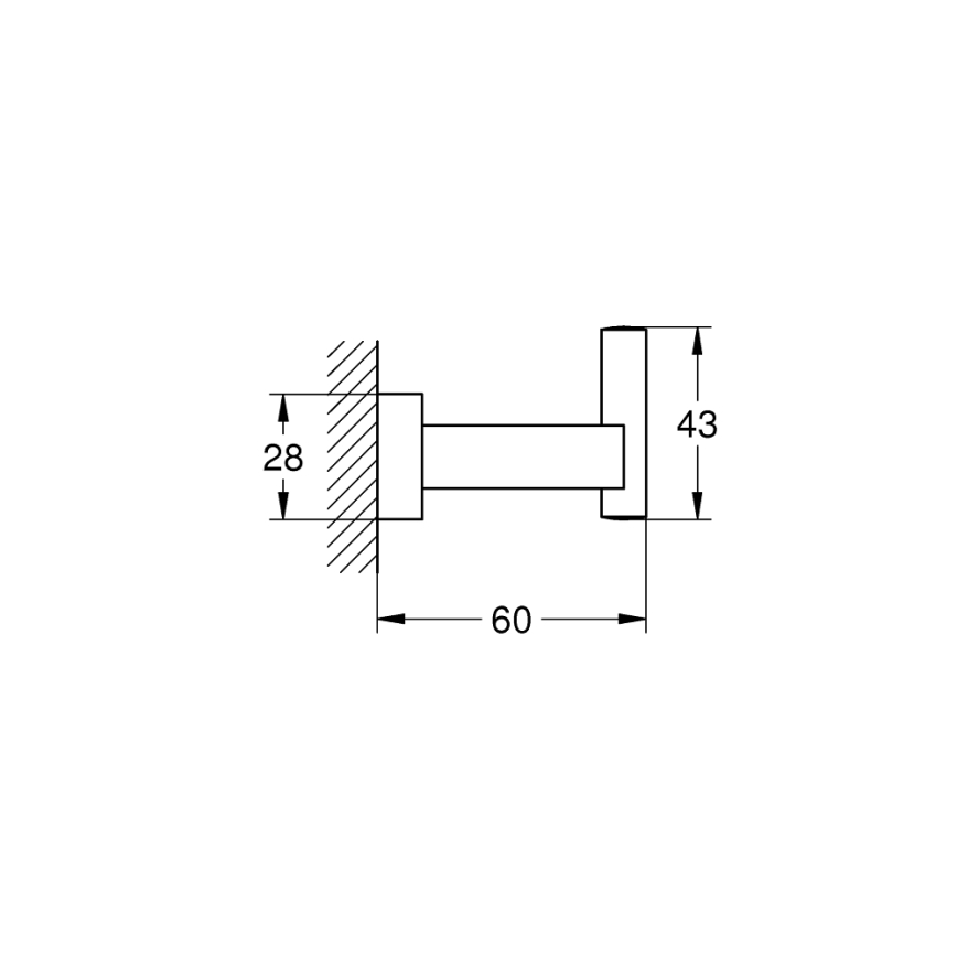 GROHE 40511001 - Háček na koupací plášť ESSENTIALS CUBE lesklý chrom