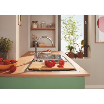 GROHE 40750HV0 - Prkénko na krájení 450 × 240 × 19 mm bílá