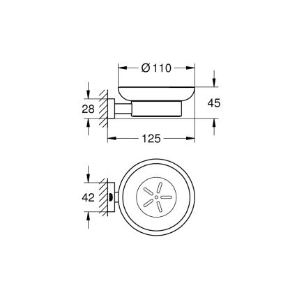 GROHE 40754001 - Miska na mýdlo ESSENTIALS CUBE lesklý chrom
