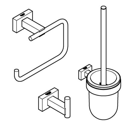 GROHE 40757001 - Sada doplňků ESSENTIALS CUBE lesklý chrom
