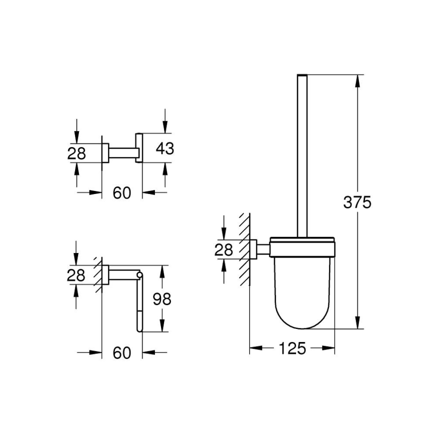 GROHE 40757001 - Sada doplňků ESSENTIALS CUBE lesklý chrom