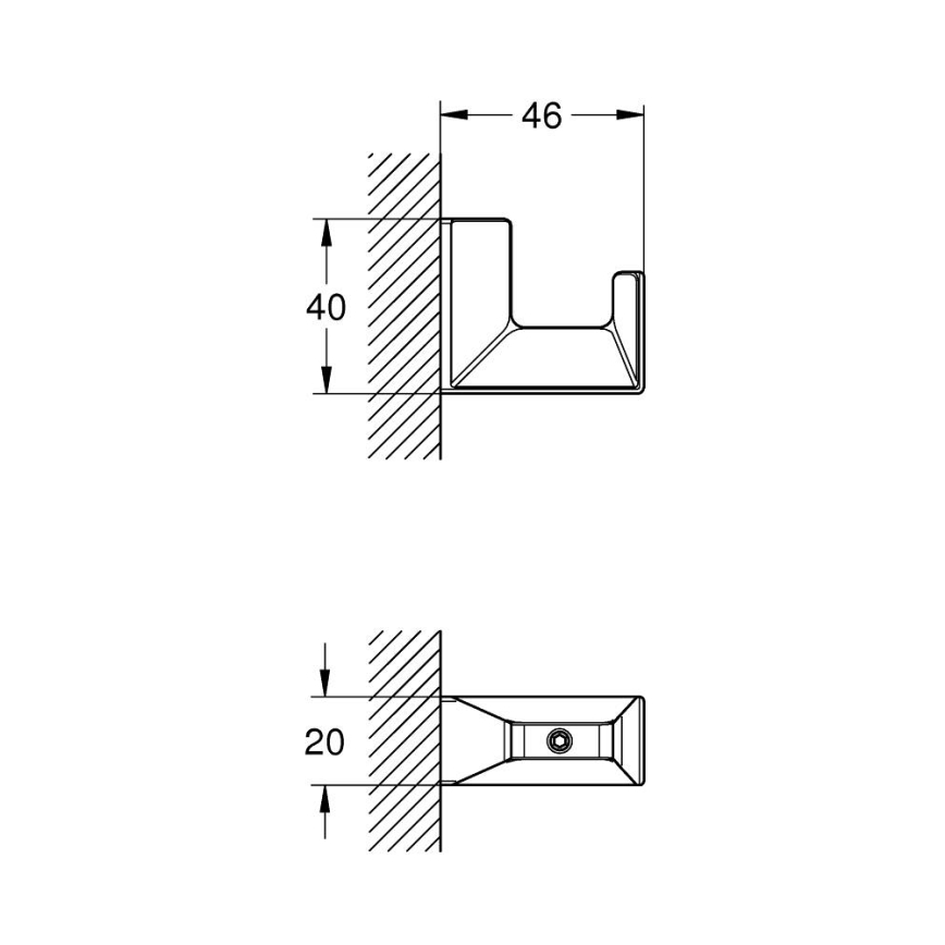 GROHE 40782000 - Háček na koupací plášť SELECTION CUBE lesklý chrom