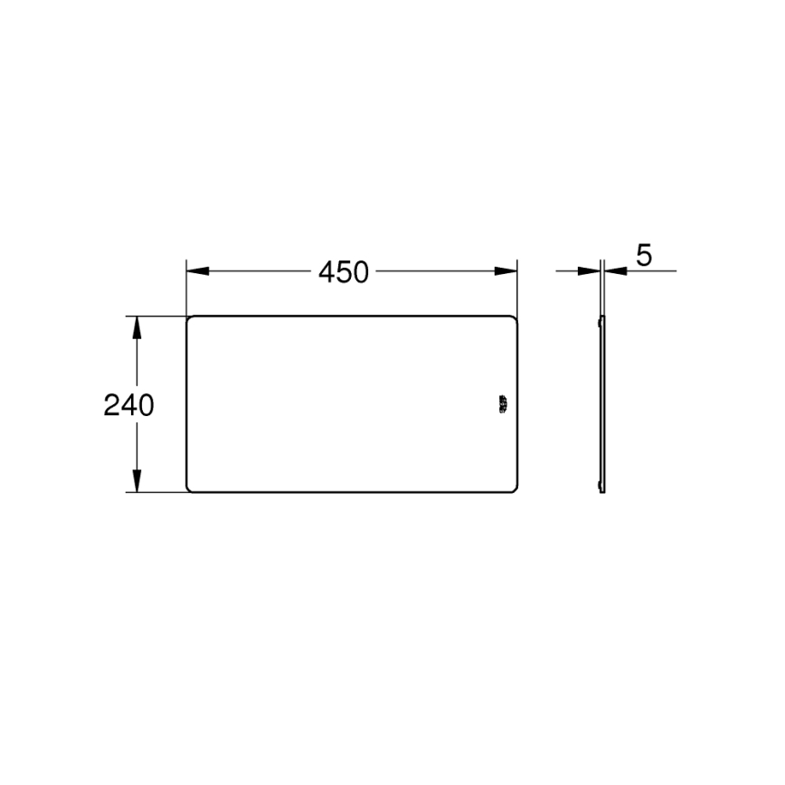 GROHE 40786K00 - Skleněné prkénko 450 × 240 × 19 mm černá