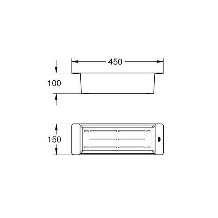 GROHE 40852SD0 - Multifunkční cedník 450 × 150 × 100 mm nerez