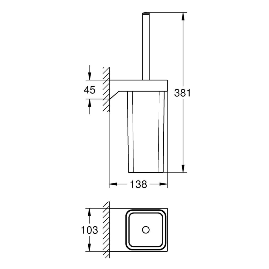 GROHE 40857000 - Souprava na čištění toalety SELECTION CUBE lesklý chrom