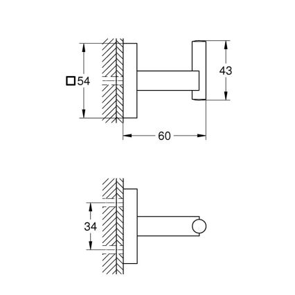 GROHE 409612430 - Háček START CUBE 5,4 × 5,4 × 6 cm černá