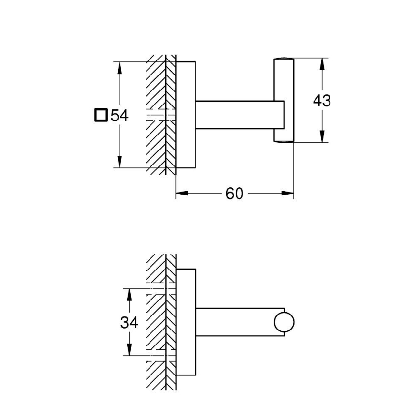 GROHE 409612430 - Háček START CUBE 5,4 × 5,4 × 6 cm černá