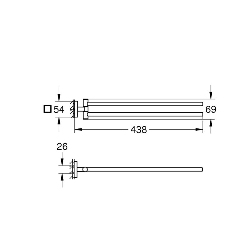 GROHE 40976DC0 - Držák na ručníky START CUBE 438 mm nerez