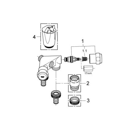 GROHE 41020000 - Dvojitý ventil EGGEMANN 12” lesklý chrom