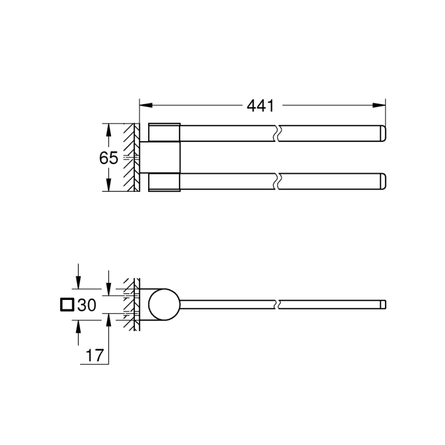 GROHE 41063000 - Držák na ručníky SELECTION 441 mm lesklý chrom