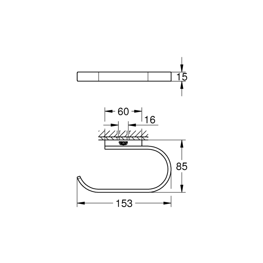 GROHE 41068000 - Držák toaletního papíru SELECTION 153 x 85 mm lesklý chrom