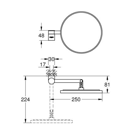 GROHE 41077000 - Kosmetické zrcátko SELECTION 20 × 20 cm lesklý chrom