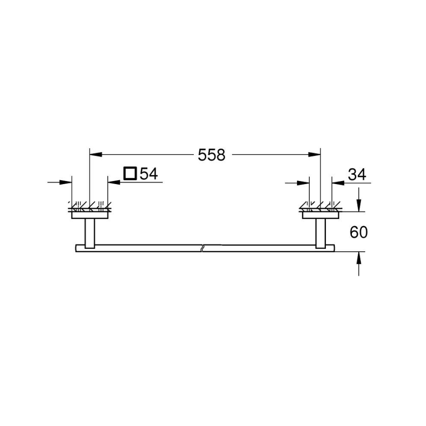 GROHE 41089000 - Držák na osušky START CUBE 600 mm lesklý chrom