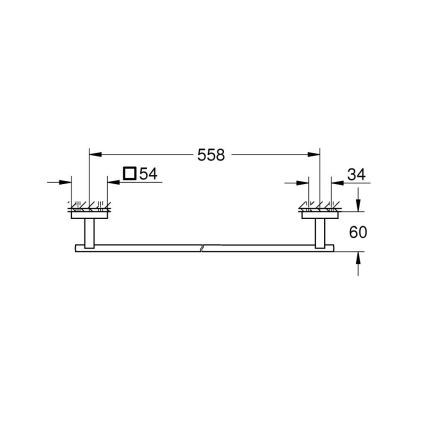 GROHE 41089000 - Držák na osušky START CUBE 600 mm lesklý chrom