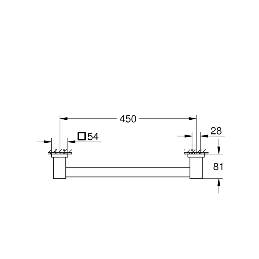 GROHE 41095000 - Vanové madlo START CUBE 504 mm lesklý chrom