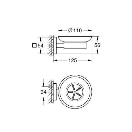 GROHE 41096000 - Miska na mýdlo START CUBE 110 × 56 × 125 mm lesklý chrom