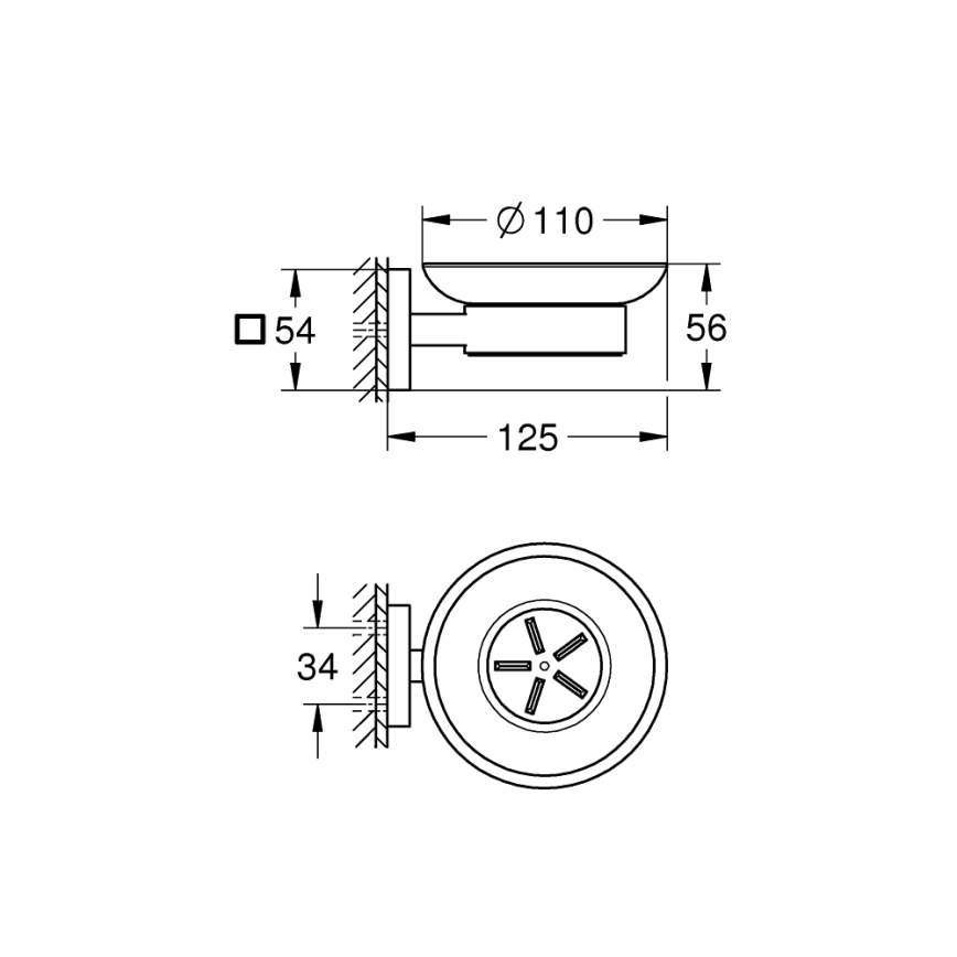 GROHE 41096000 - Miska na mýdlo START CUBE 110 × 56 × 125 mm lesklý chrom