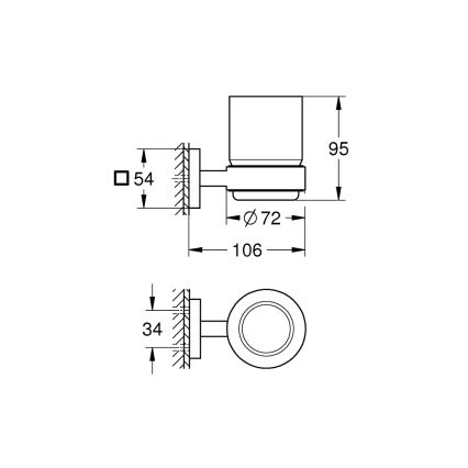 GROHE 410972430 - Sklenička s držákem START CUBE černá