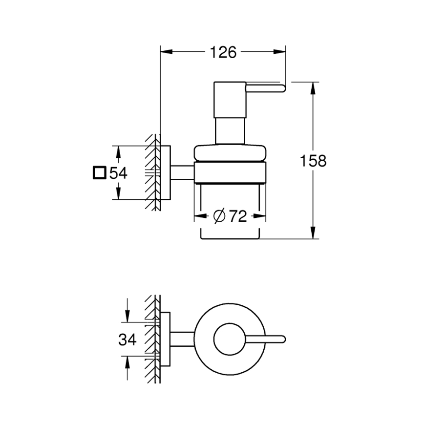GROHE 410982430 - Dávkovač tekutého mýdla START CUBE 158 × 126 × 72 mm černá