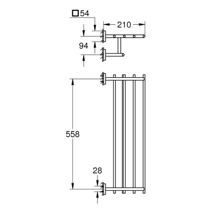 GROHE 410992430 - Multi-věšák na ručníky START CUBE 600 mm černá