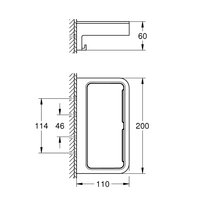 GROHE 41107DC0 - Polička do sprchy START CUBE 200 mm nerez