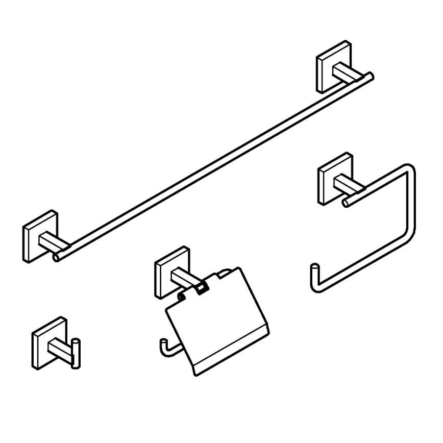 GROHE 41115DC0 - Sada doplňků START CUBE 558 mm keramika/bílá