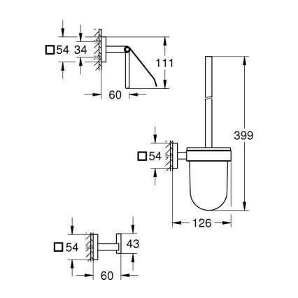 GROHE 41123000 - Sada doplňků pro toaletu 3 v 1 lesklý chrom