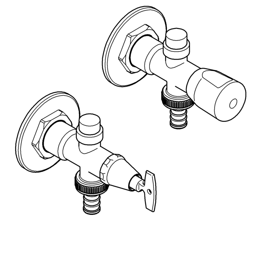 GROHE 41208000 - Venkovní nástěnný ventil EUROTEC DN 15 lesklý chrom