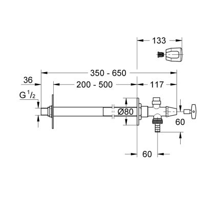 GROHE 41208000 - Venkovní nástěnný ventil EUROTEC DN 15 lesklý chrom