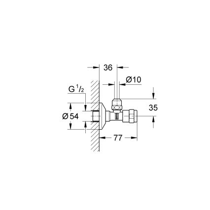 GROHE 41263000 - Rohový ventil EGAPLUS DN 15 lesklý chrom