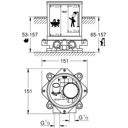 GROHE 45984001 - Vestavbová souprava DN 15 mosaz