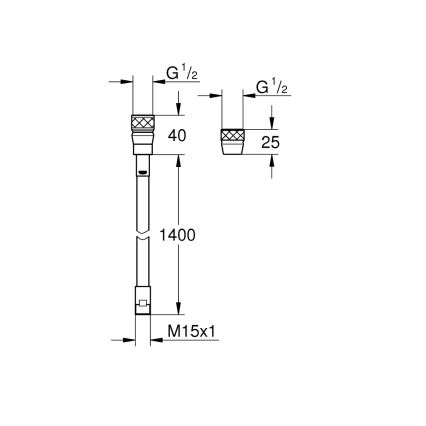 GROHE 46174000 - Sprchová hadice METALFLEX 1500 mm lesklý chrom