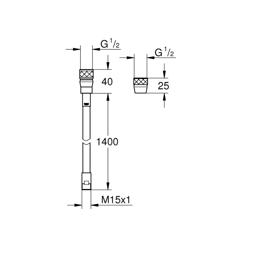 GROHE 46174000 - Sprchová hadice METALFLEX 1500 mm lesklý chrom