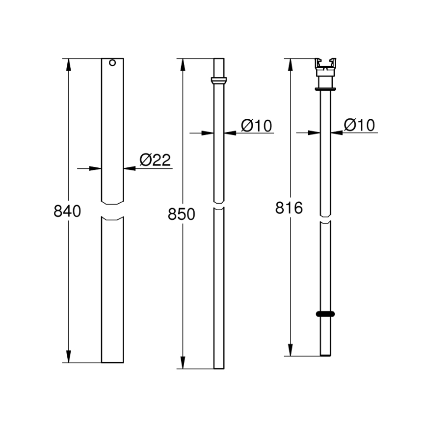 GROHE 48054000 - Sprchová trubka EUPHORIA SYSTEM 15 cm lesklý chrom