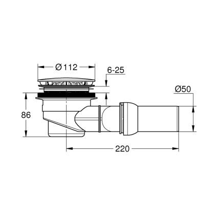 GROHE 49534000 - Odtokový set pro univerzální sprchové vaničky O 112 mm chrom