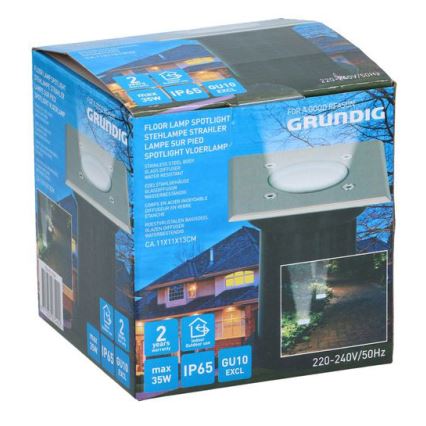 Grundig 07540 - Venkovní nájezdové svítidlo 1xGU10/35W/230V IP65 hranatý