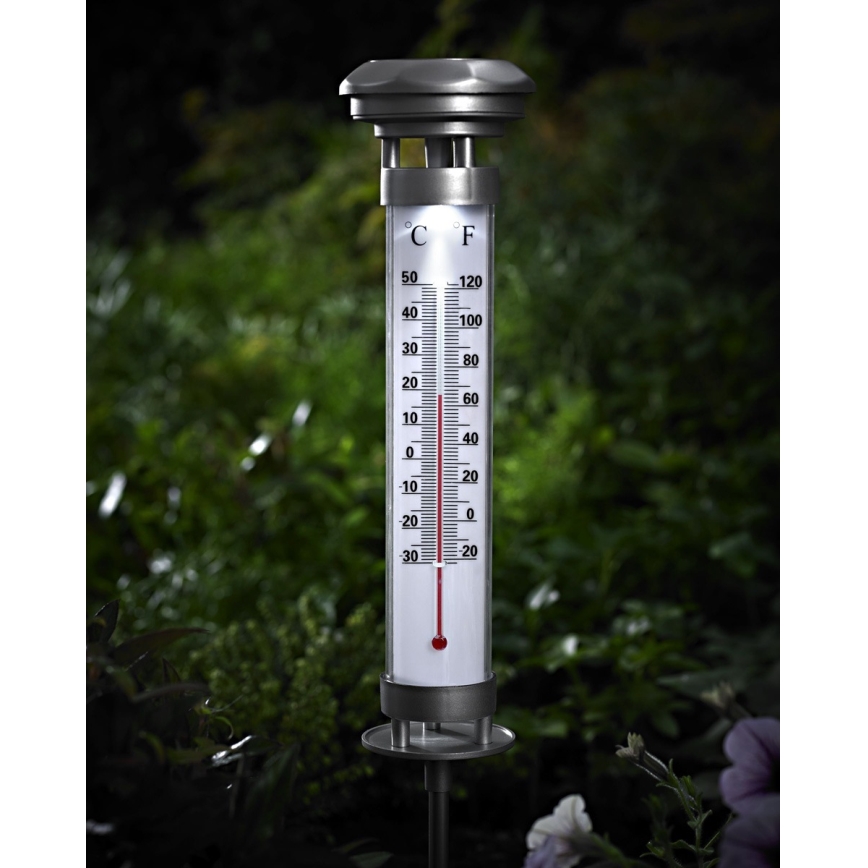 Grundig 89640 - LED Solární lampa s teploměrem 1xLED/1,2V 600 mAh IP44