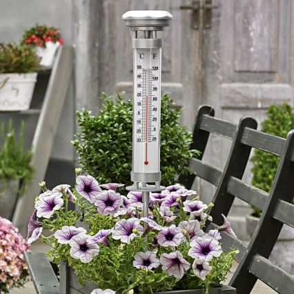 Grundig 89640 - LED Solární lampa s teploměrem LED/1,2V 600 mAh IP44