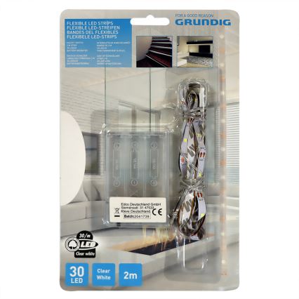 Grundig - LED Pásek 2m LED/3xAA denní bílá