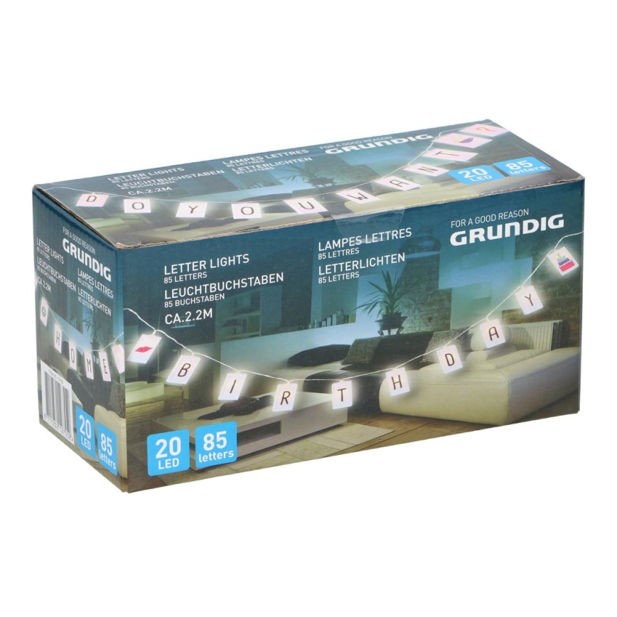Grundig - LED Pásek s 85 písmeny 20xLED/2xAA